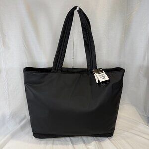 Brookstone, Deluxe Travel Tote Bag, Expandable, Zipper, Black, NWT